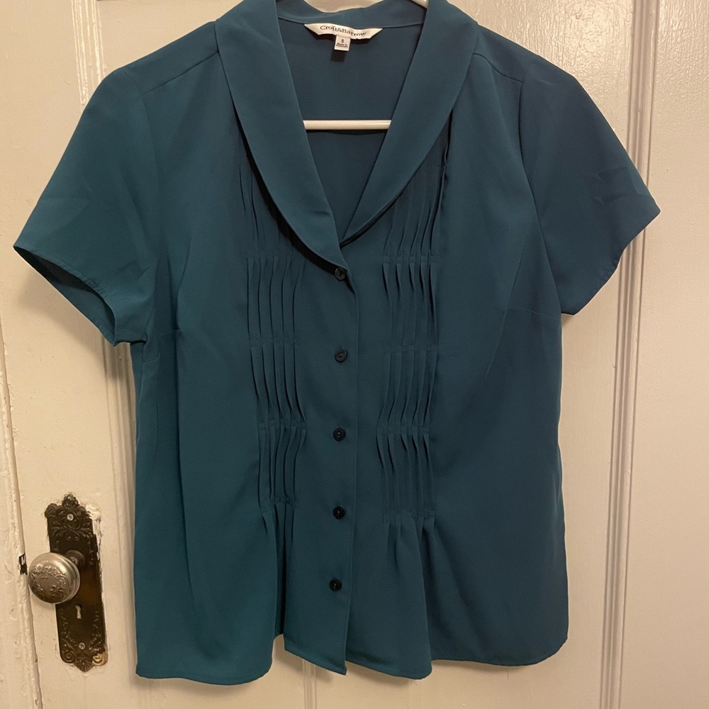 Teal Short Sleeve Women's Top